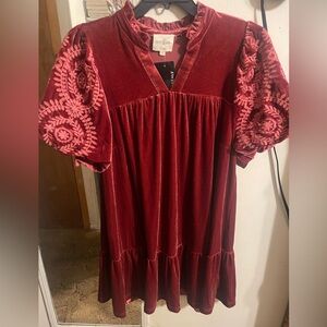 Umgee velvet pink dresss